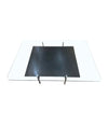 A 1970s black stitched leather coffee table "Diesis" by B & B Italia
