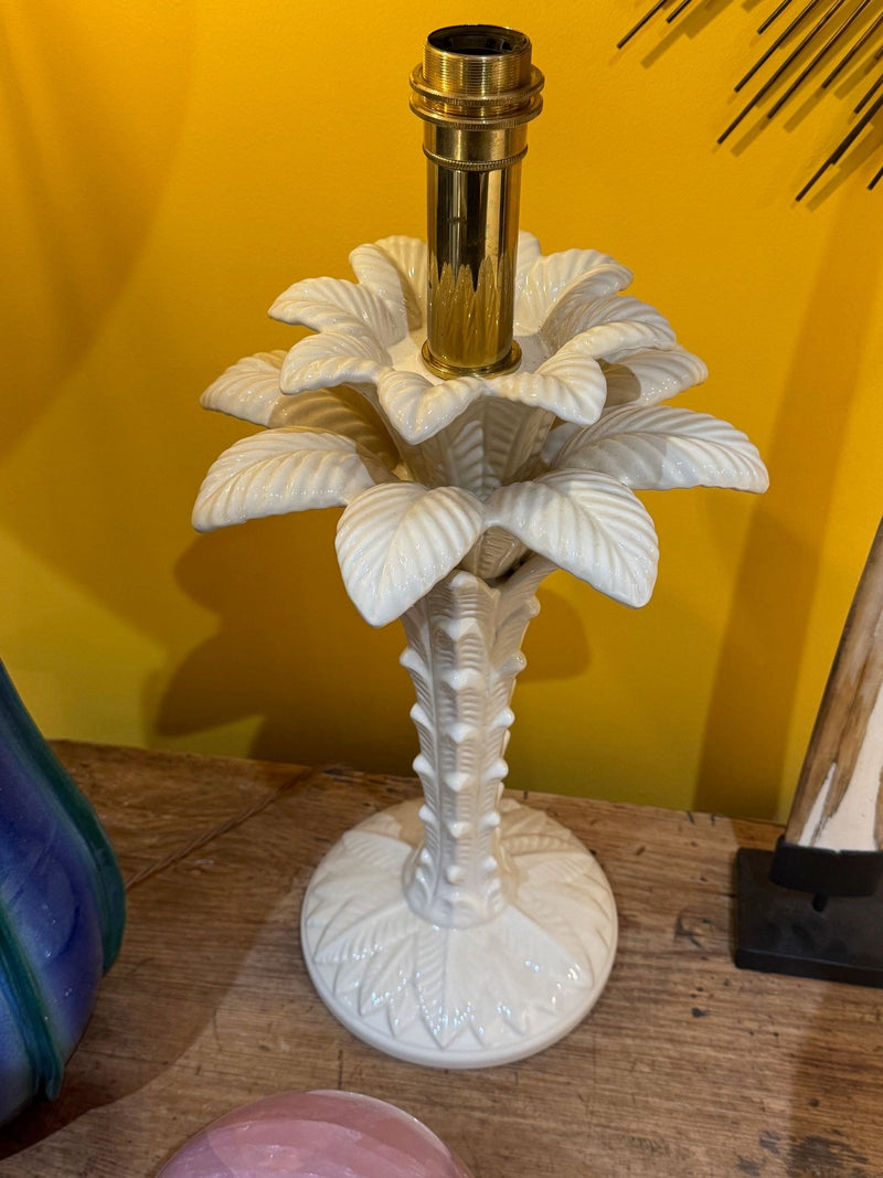 A pair of Italian ceramic 1970s palm tree lamps for lighting company Leola