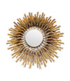A large 1940s French carved wood gilt sunburst mirror