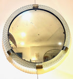 A large 1940s circular Murano glass and brass mirror by Barovier and Toso