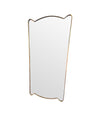 Unique shaped Mid Century Italian shield mirror with solid wood back in the style of Gio Ponti - Mid Century Mirror
