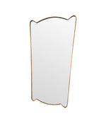 A unique shaped original Mid Century Italian shield mirror with solid wood back in the style of Gio Ponti - Mid Century Mirror