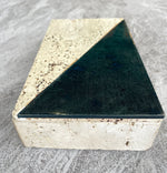 Mid Century travertine box with green glazed tile detail - Ed Butcher Antiques Shop London