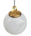 A large 1960s Venini Murano glass ball “Tessuto” swirl pendant light