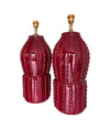 Vintage Italian Ceramic Lamps in deep Bordeaux red - Vintage Lighting - Vintage Lamps - Ed Butcher Antiques Shop London 