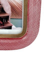 A rare Venini & Co red Murano "Filigrana a Reticello" glass and brass frame by Carlo Scarpa