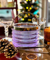 A Murano purple glass ribbed ice bucket “Onda” by Sergio Asti for Amolfo di Cambio