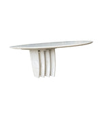 An Italian 1970s oval Carrara marble coffee table in the style of Angelo Mangiarotti
