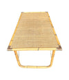 Mid Century Bamboo Coffee Table by Dal Vera, folding coffee table with brass corners