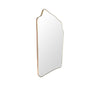 A large original 1950s Italian shield mirror with brass frame, original plate and solid wood back