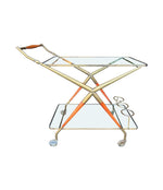 An Italian 1950s brass and lacquered wood bar trolley by Cesare Lacca