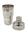 A French 1930s Art Deco silver plated cocktail shaker in orignal presentation box
