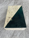 Mid Century travertine box with green glazed tile detail - Ed Butcher Antiques Shop London