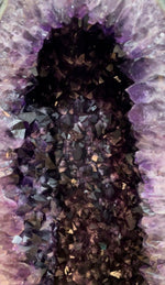 A stunning, large, high quality amethyst crystal geode cave cathedral in deep purple colour - Ed Butcher Antiques Shop London