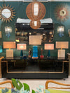 A 1970s vintage black piano lacquer sideboard by Jean Claude Mahey for Roche Bobois with brass detail