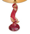 A wonderful pair of 1940s red Murano dolphin lamps by Barovier & Toso