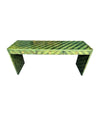 A 1970s woven green rattan three drawer console table by Vivai Del Sud