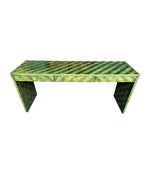A 1970s woven green rattan three drawer console table by Vivai Del Sud
