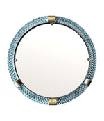 A large 1940s circular Murano glass and brass mirror by Barovier and Toso