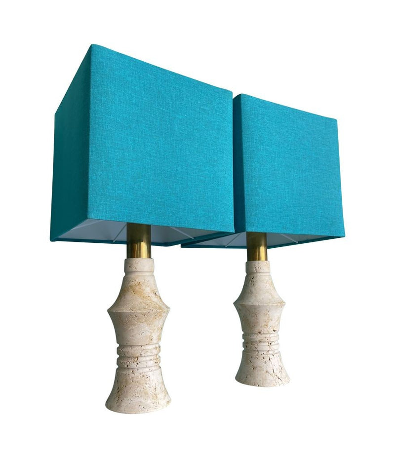 Mid Century table Lamps with Travertine bases by Fratelli Mannelli - Mid Century Lighting - 1970s table lamps