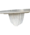 An Italian 1970s oval Carrara marble coffee table in the style of Angelo Mangiarotti
