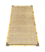 Mid Century Bamboo Coffee Table by Dal Vera, folding coffee table with brass corners