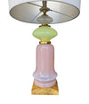 A pair of large large lavender and green Murano opaline lamps by Cenedese