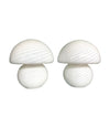 Mid Century mushroom lamps by Venini in white swirl Murano glass - Mid Century Lighting