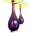 Pair of Italian Purple Murano Glass teardrop shaped lamps - Ed Butcher Antique Shop London