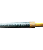 An Italian 1950s Stilnovo brass extendable telescopic wall light with green stitched leather arm