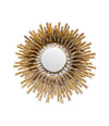 A large 1940s French carved wood gilt sunburst mirror