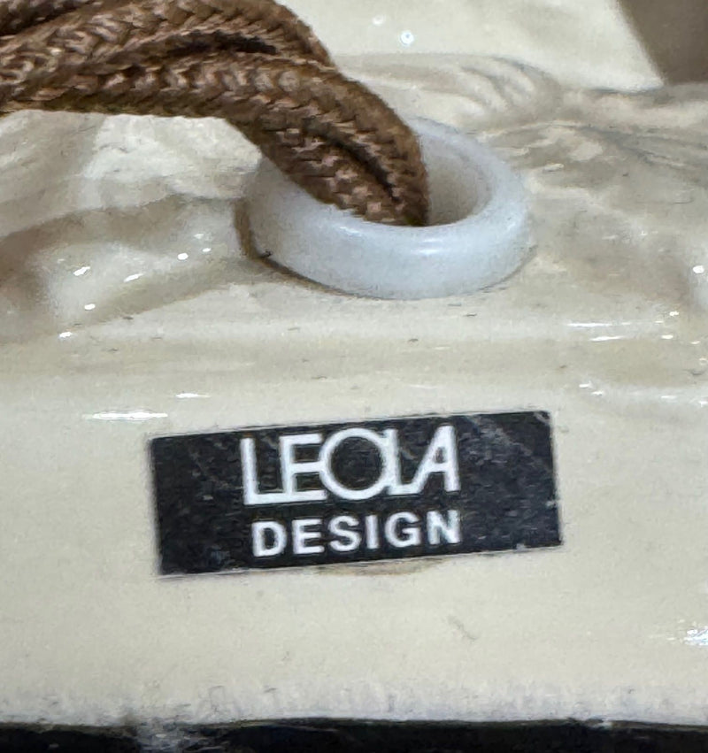 A pair of Italian ceramic 1970s palm tree lamps for lighting company Leola