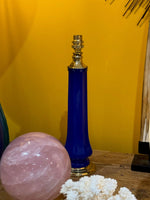 A pair of 1960s cobalt blue opaline Murnao glass lamps by Gino Cenedese