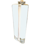 A pair of 1960s Orrefors heavy glass lamps with white glass core and nickel fittings