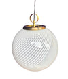 A large 1960s Venini Murano glass ball “Tessuto” swirl pendant light