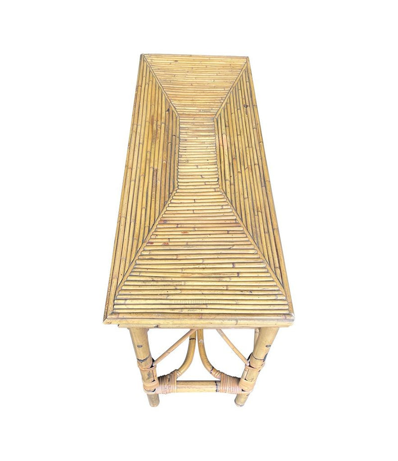 An Italian 1970s Bamboo console dressing table by Vivai Del Sud