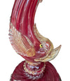 A wonderful pair of 1940s red Murano dolphin lamps by Barovier & Toso