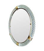 A large 1940s circular Murano glass and brass mirror by Barovier and Toso