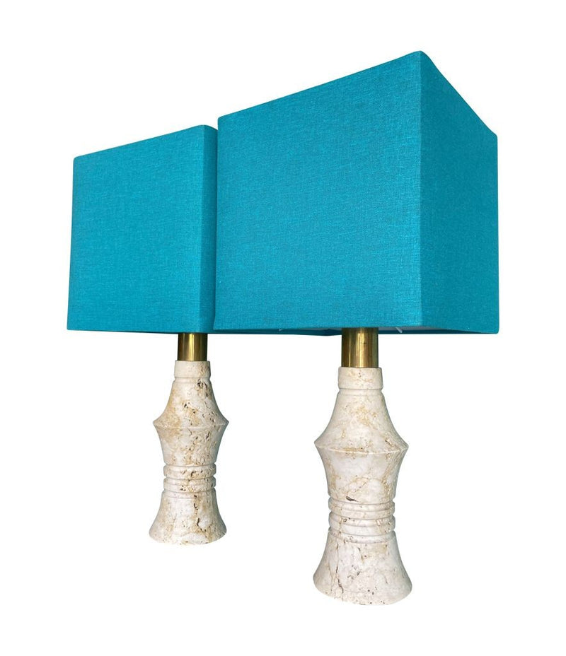 Mid Century table Lamps with Travertine bases by Fratelli Mannelli - Mid Century Lighting - 1970s table lamps