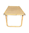 Mid Century Bamboo Coffee Table by Dal Vera, folding coffee table with brass corners