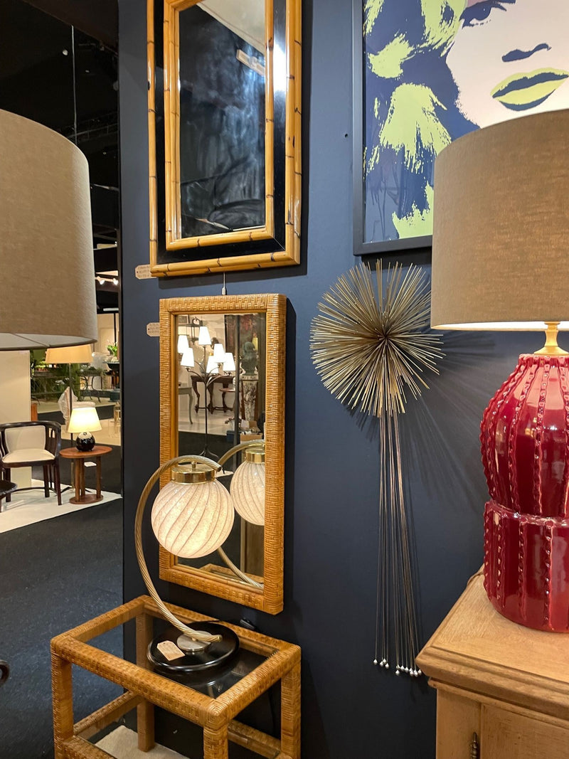 Mid Century Rattan mirror and matching Console table - Mid Century Furniture 