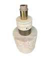 A large Fratelli Manneli ribbed Italian 1970s travertine lamp with brass detail