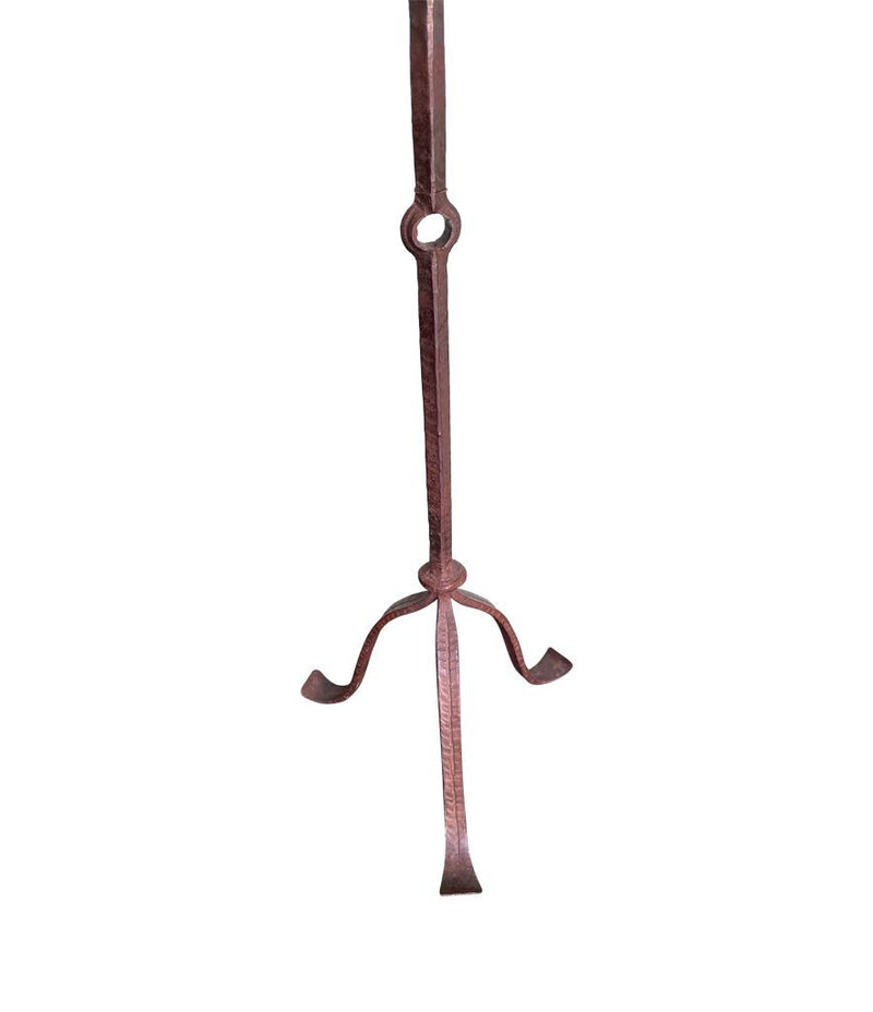 Mid century floor lamp Spanish wrought iron with bespoke linen shade - Mid Century Lighting