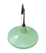 An Italian 1950s Stilnovo brass extendable telescopic wall light with green stitched leather arm
