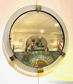A large 1940s circular Murano glass and brass mirror by Barovier and Toso