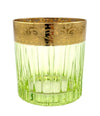 A set of six Italian Artemisia green crystal tumblers with 24 ct gold decoration