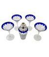 A Faberge crystal "Grand Duke" cocktail set with silver plated cocktail shaker and 4 glasses