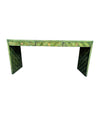 A 1970s woven green rattan three drawer console table by Vivai Del Sud