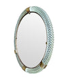 A large 1940s circular Murano glass and brass mirror by Barovier and Toso