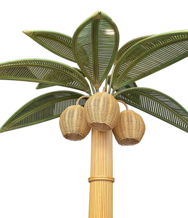 coconut palm floor lamp Large Bamboo Palm Tree Floor Lamp with Bulbs in the Coconuts – Ed Butcher